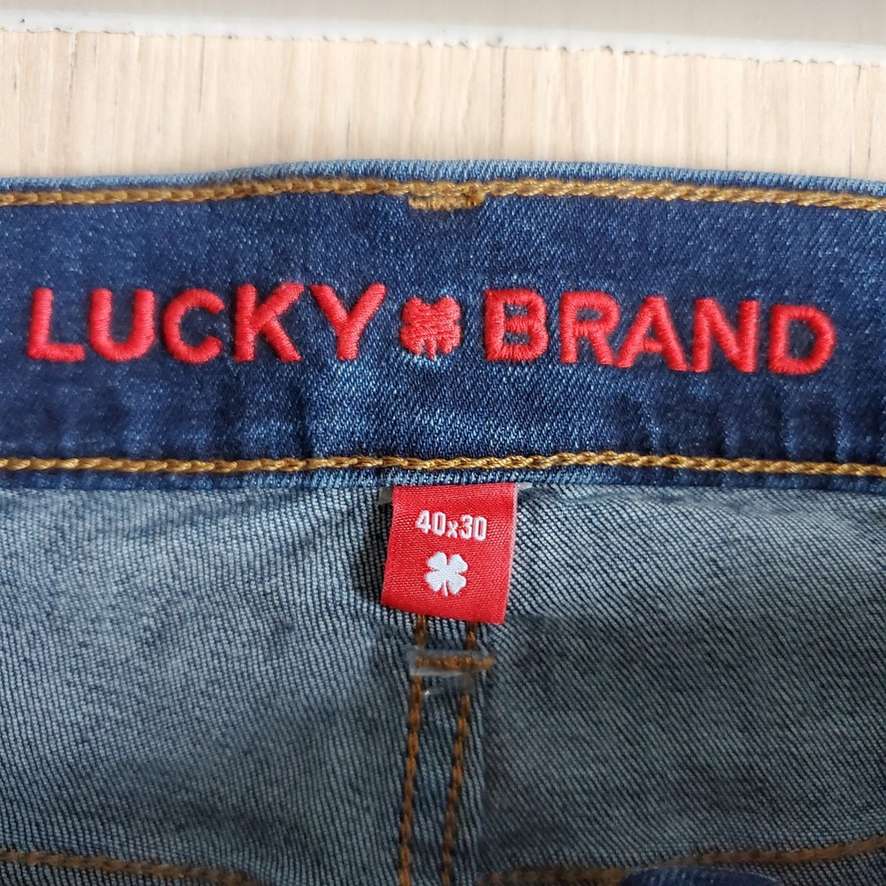Lucky Brand Jeans Mens 40x30 Blue 223 Straight Leg Stretch Denim Pants Dark Wash - Picture 3 of 11